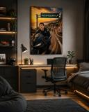 Portret z Twojego zdjęcia na 18 urodziny – Zabawny obraz motocyklisty | Prezent na osiemnastkę 83055 - miniaturka 2