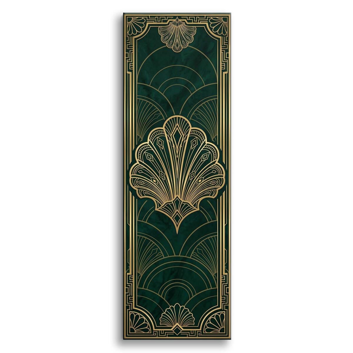 Modern Classic Obraz- Złote Art Deco na Zieleni | Prezent do Domu 31263