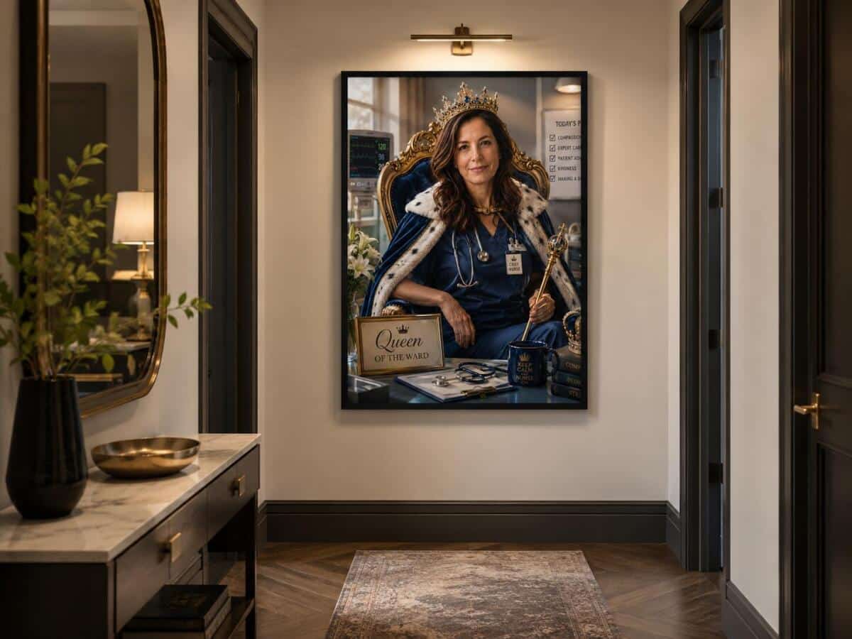 Królewski Plakat ze Zdjęcia – Portret Pielęgniarki na Tronie | Prezent z Własnym Tekstem 31504 - zdjęcie 2