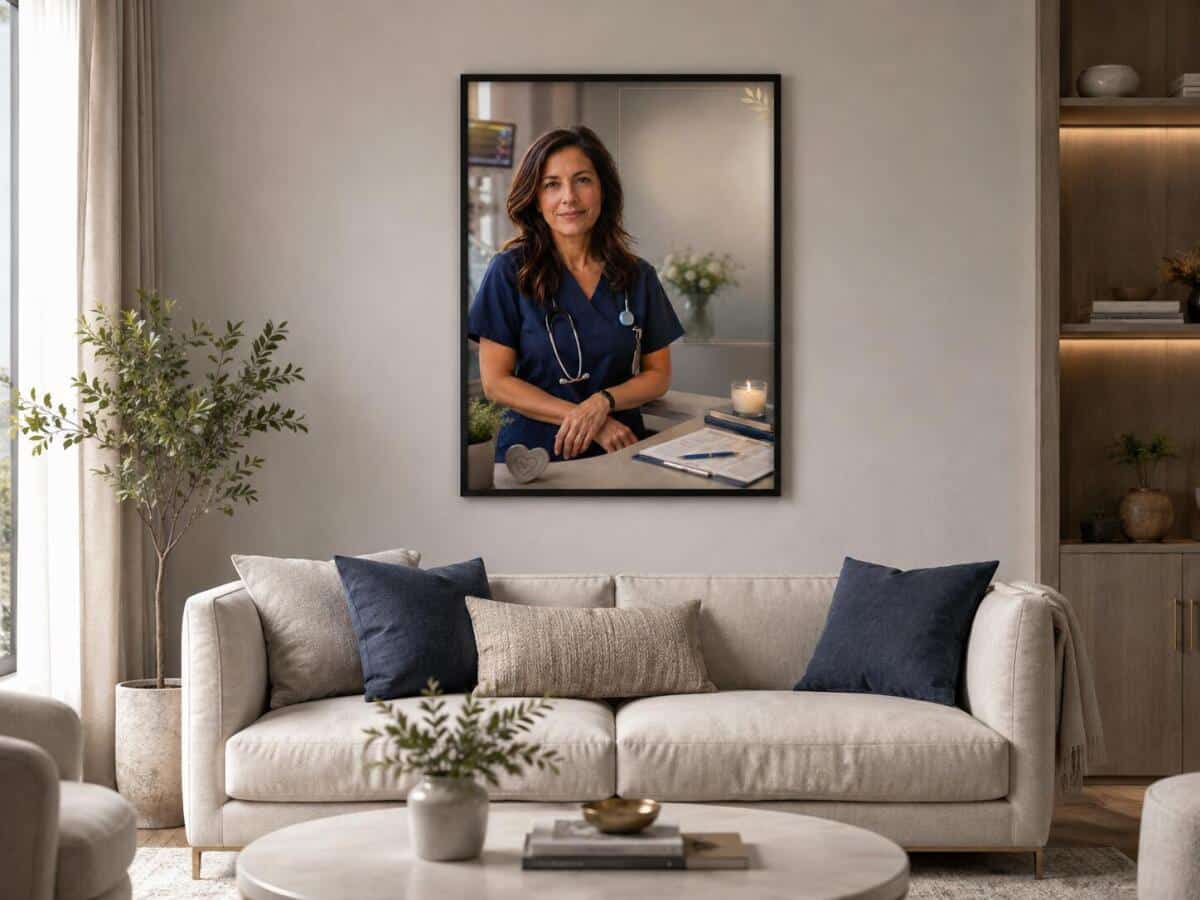 Elegancki Plakat ze Zdjęcia – Portret Pielęgniarki | Prezent od Pacjenta z Własnym Tekstem 31505 - zdjęcie 3