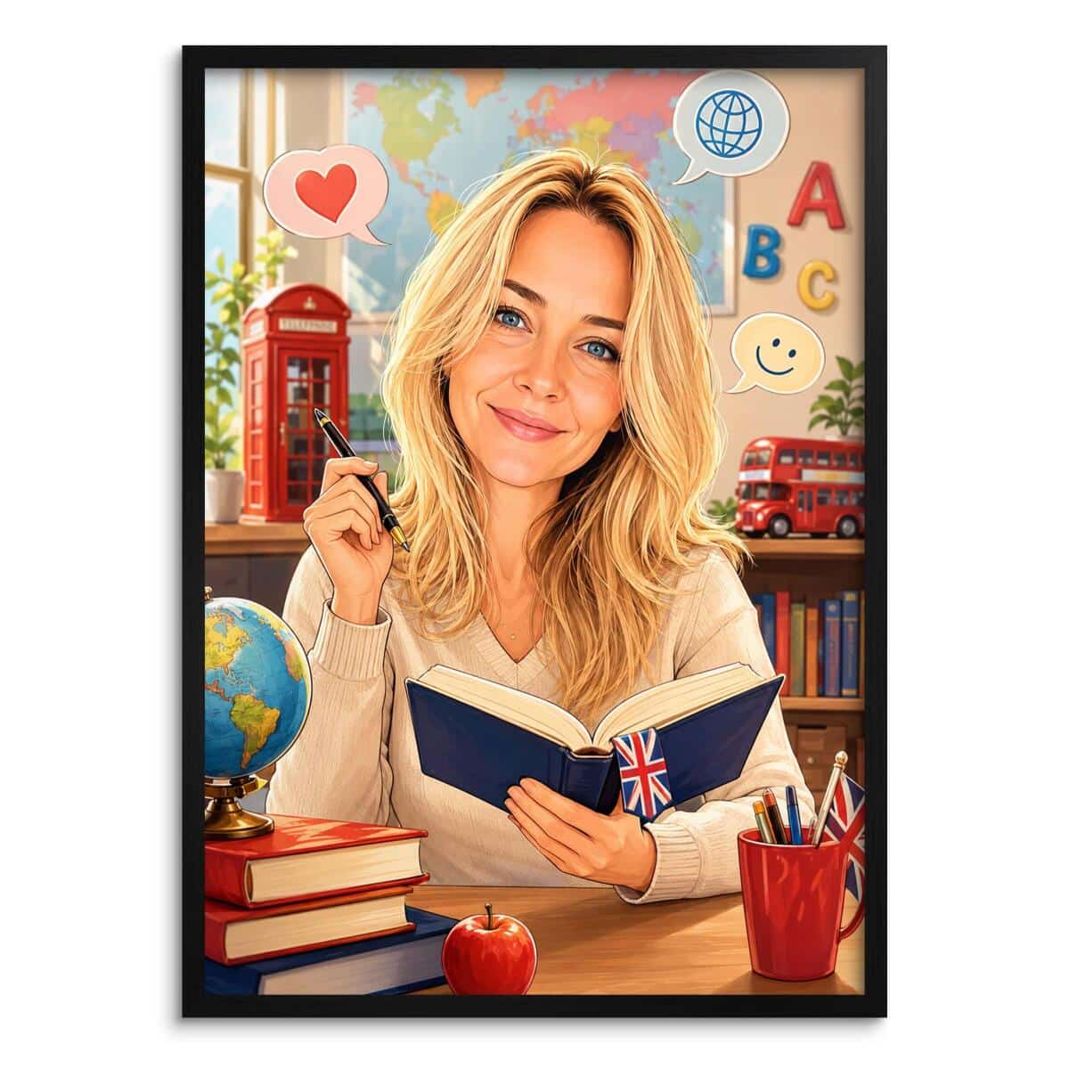 Personalizowany plakat dla nauczyciela języka angielskiego na Dzień Nauczyciela | Portret ze zdjęcia 31471 - zdjęcie 2