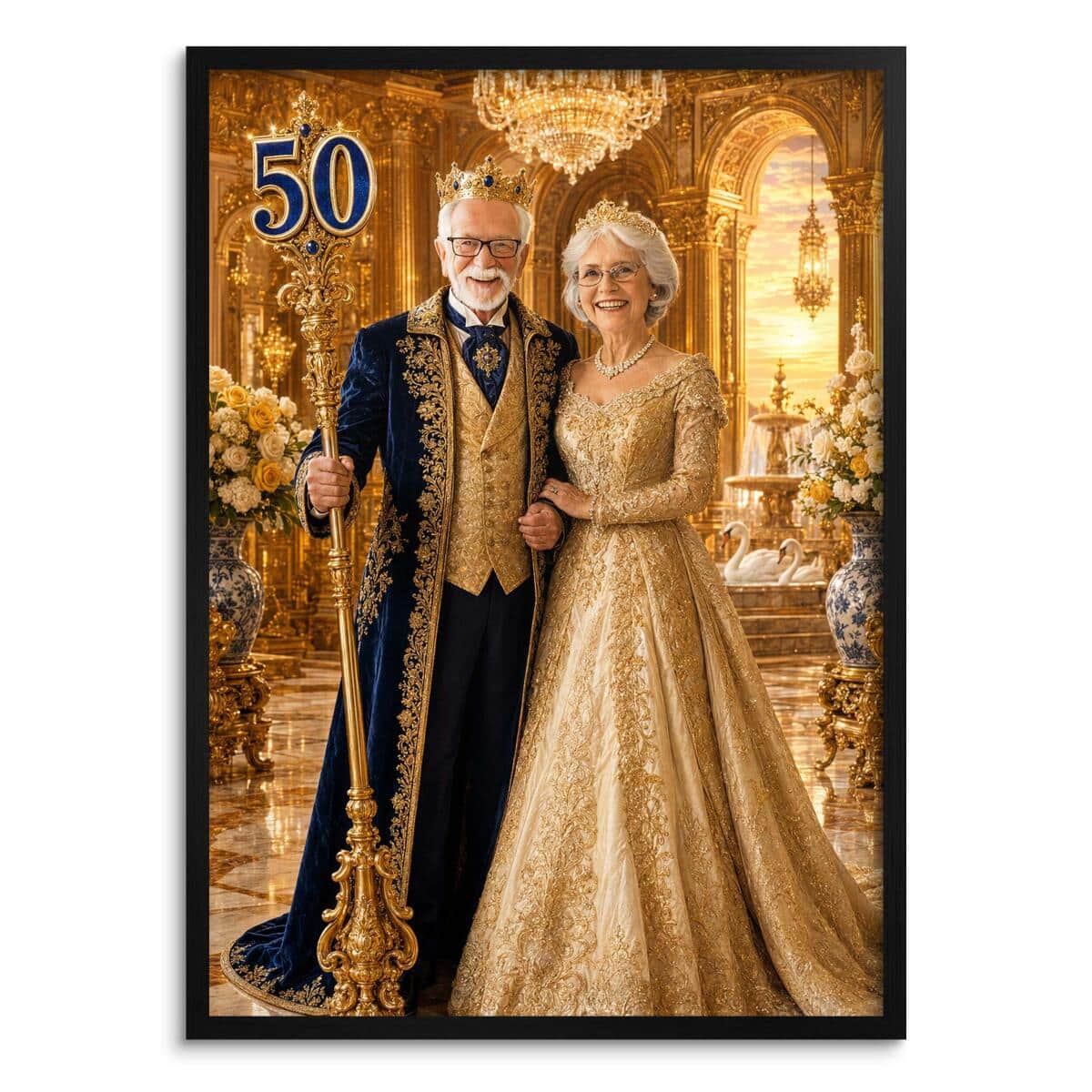 Plakat na Ścianę Złote Gody 50 Lat Razem | Królewski Prezent dla Dziadków 31420