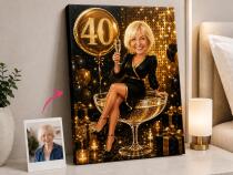 Obraz portret z Twojego zdjęcia – Karykatura glamour na 40 urodziny 83047 - miniaturka 2