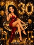 Plakat na 30. Urodziny ze Zdjęcia — Śmieszna Karykatura w Stylu Glamour | Prezent na Trzydziestkę 83074 - miniaturka 5