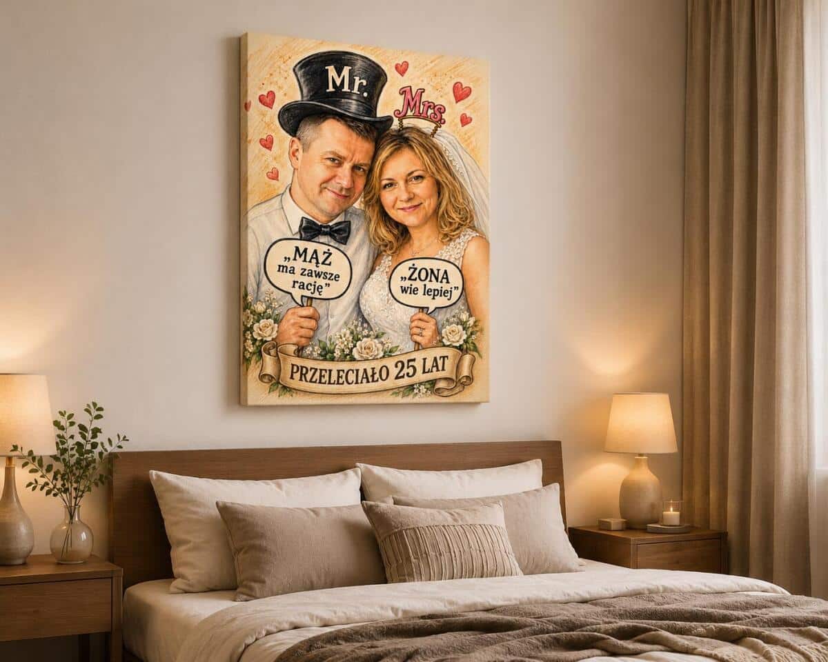 Prezent na Obraz na 20. rocznicę ślubu ze zdjęcia – Upominek na Porcelanowe Gody 83103 - zdjęcie 6