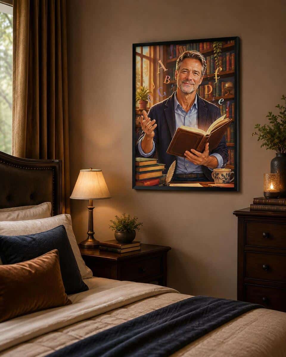 Personalizowany plakat dla nauczyciela języka polskiego na Dzień Nauczyciela | Literacki portret ze zdjęcia 31475 - zdjęcie 6