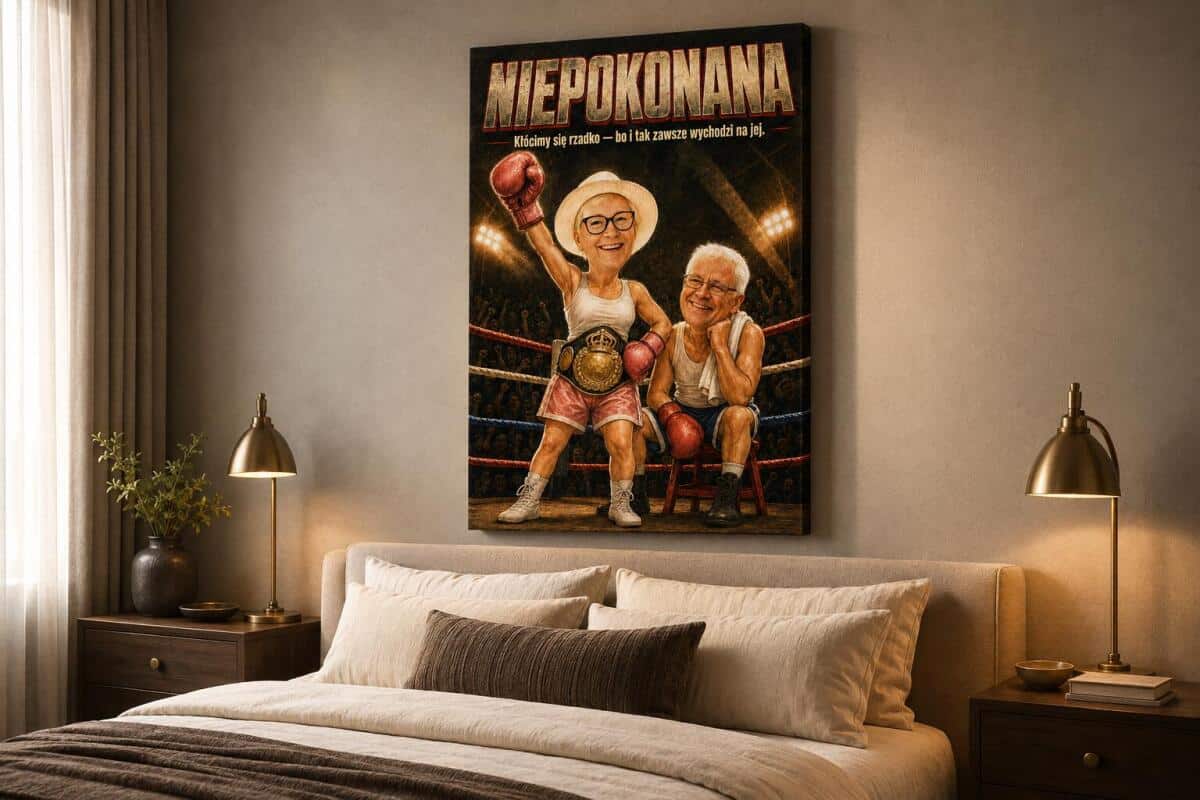 Karykatura z Twojego zdjęcia – Śmieszny portret pary „Niepokonana" 83033 - zdjęcie 2
