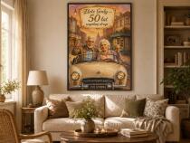 Śmieszny Plakat na 50. Rocznicę Ślubu ze Zdjęcia — Prezent Karykatura na Złote Gody 83093 - miniaturka 5