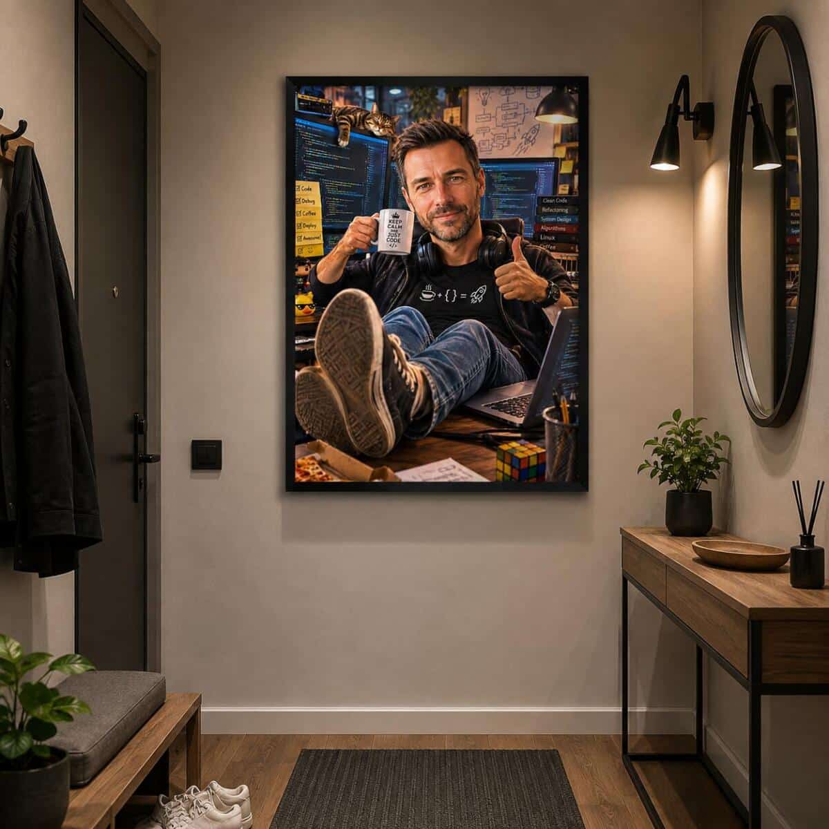 Personalizowany Plakat dla Programisty na Urodziny | Portret ze Zdjęcia 31493 - zdjęcie 2