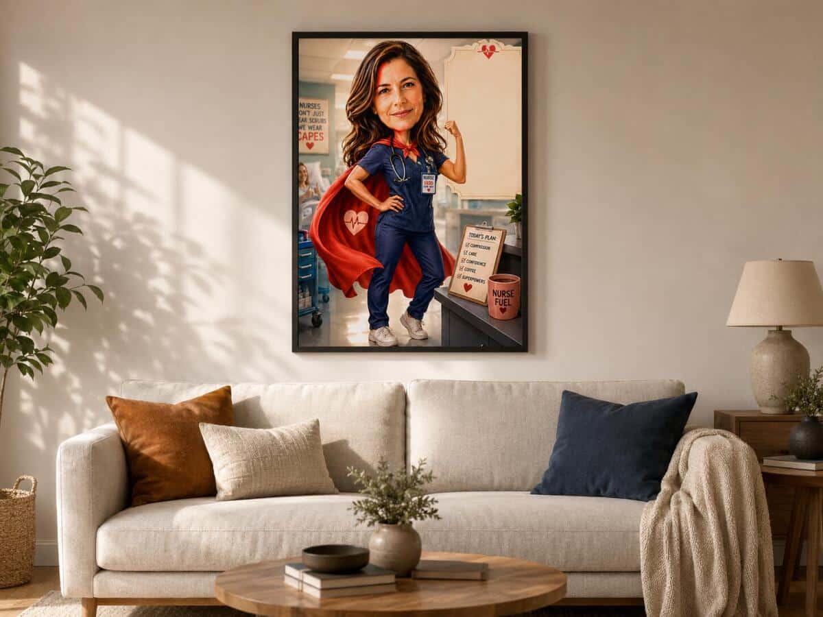 Humorystyczny Plakat ze Zdjęcia – Superpielęgniarka | Prezent z Własnym Tekstem 31503 - zdjęcie 2