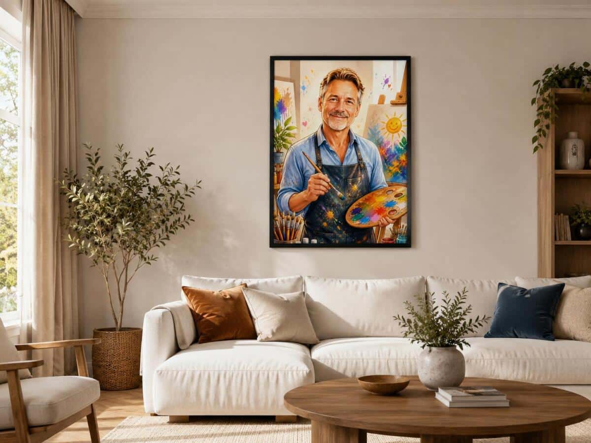 Personalizowany plakat dla nauczyciela plastyki na Dzień Nauczyciela | Portret ze zdjęcia 31478 - zdjęcie 4