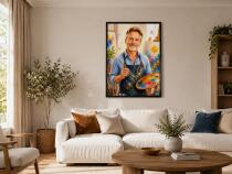 Personalizowany plakat dla nauczyciela plastyki na Dzień Nauczyciela | Portret ze zdjęcia 31478 - miniaturka 4