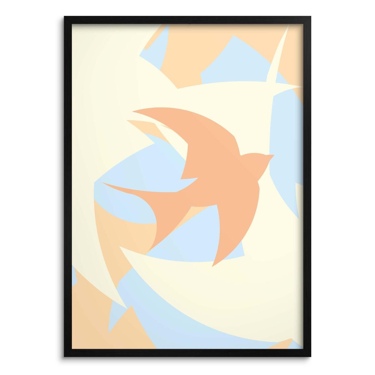 Minimalistyczny Plakat Jaskółka | Nowoczesna dekoracja ścienna pastel 31403