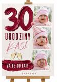 Tablica powitalna na 30 urodziny ze zdjęciem z dzieciństwa | Plakat powitalny dla kobiety 39033 - miniaturka 1