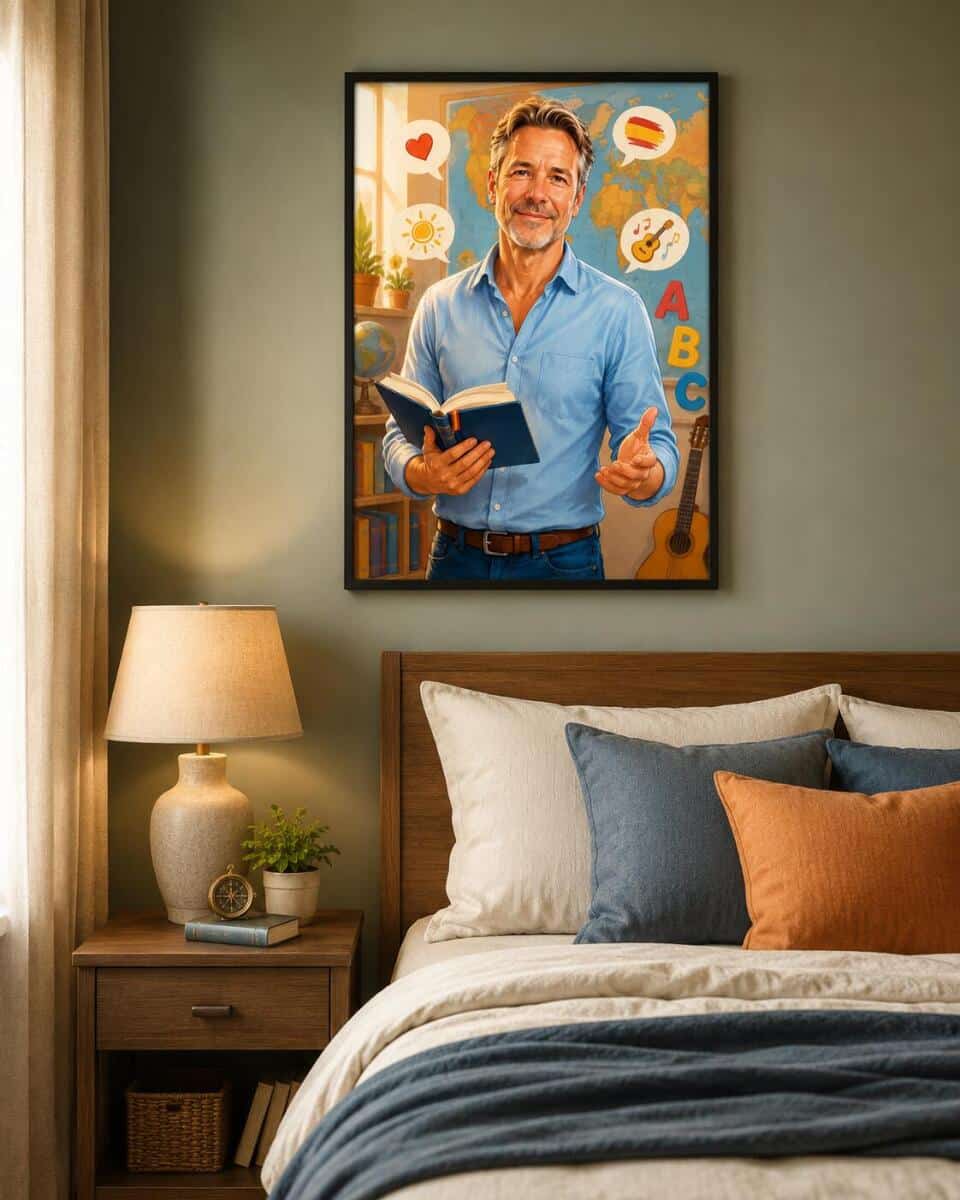 Personalizowany plakat dla nauczyciela języka hiszpańskiego na Dzień Nauczyciela | Portret ze zdjęcia 31473 - zdjęcie 7