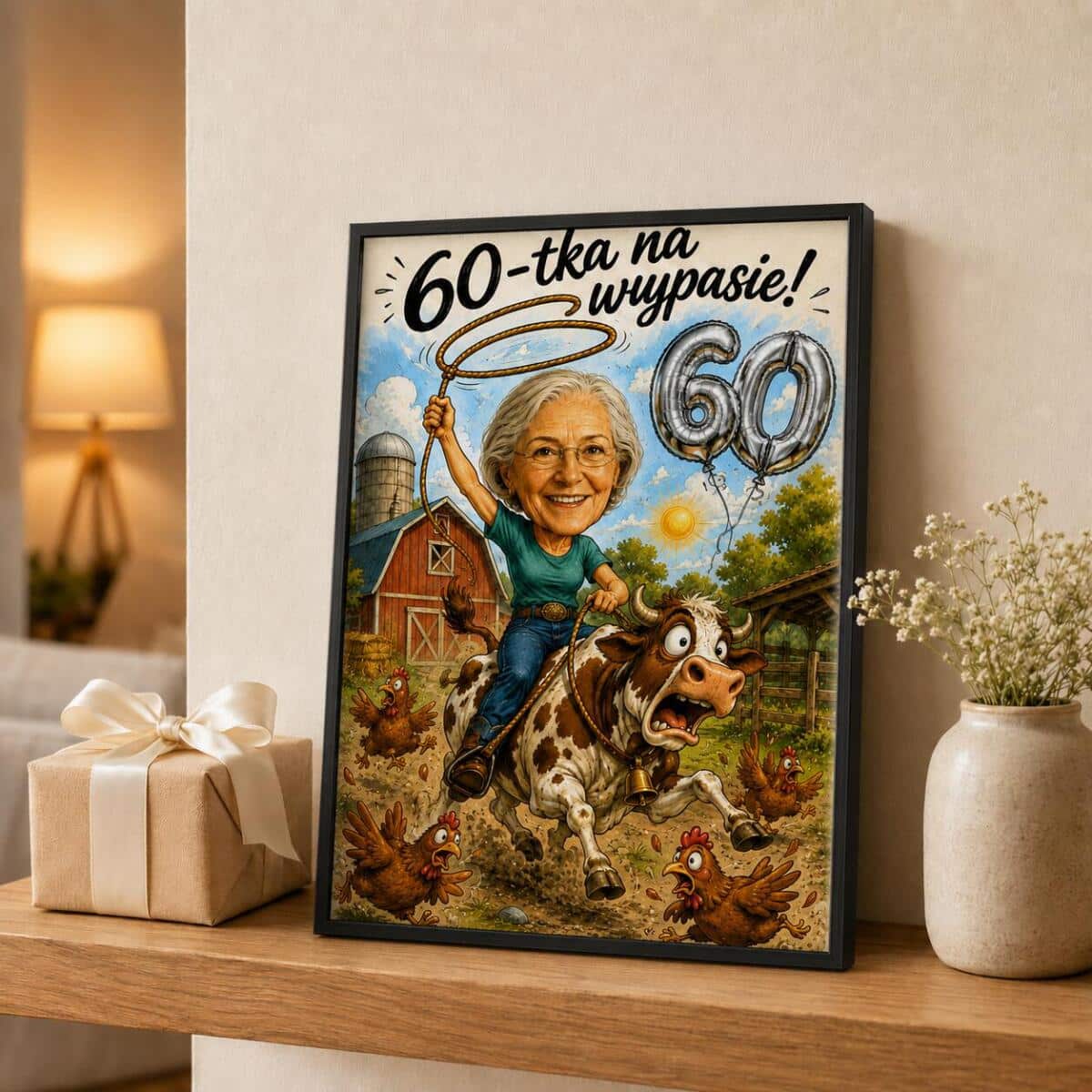 Plakat na 60 urodziny z Twojego zdjęcia – śmieszna karykatura 83001 - zdjęcie 4