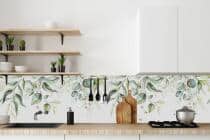 Naklejki do kuchni okleina kuchenna listki liście zielone boho 62511 - miniaturka 1