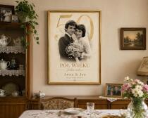 Plakat na 50. Rocznicę Ślubu ze Starej Fotografii Ślubnej | Prezent na Złote Gody 31915 - miniaturka 2