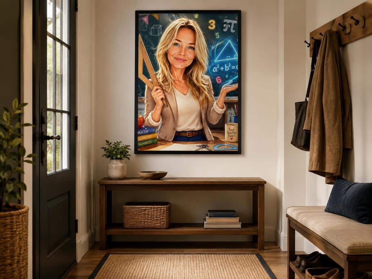 Personalizowany plakat dla nauczyciela matematyki na Dzień Nauczyciela | Portret ze zdjęcia 31476 - zdjęcie 8