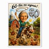 Plakat na 60 urodziny z Twojego zdjęcia – śmieszna karykatura 83001 - miniaturka 3