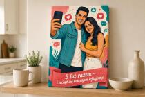 Prezent na 5 rocznicę ślubu (Drewniane Gody) – Portret z Twojego zdjęcia 83028 - miniaturka 4