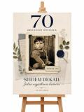 Tablica powitalna na 70 urodziny ze starym zdjęciem z dzieciństwa | Plakat dla Mężczyzny na siedemdziesiątkę 39042 - miniaturka 4