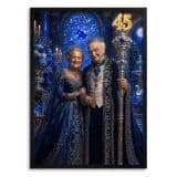 Plakat Królewska Para 45 Rocznica Ślubu | Portret Szafirowe Gody Glamour 31419 - miniaturka 1