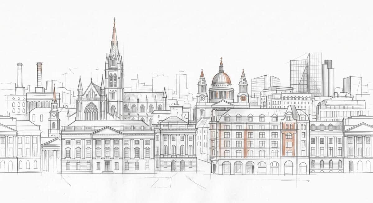 Fototapeta Szkic Miasta- Architektura i Zabytki | Grafika na Ścianę 31239 - zdjęcie 4