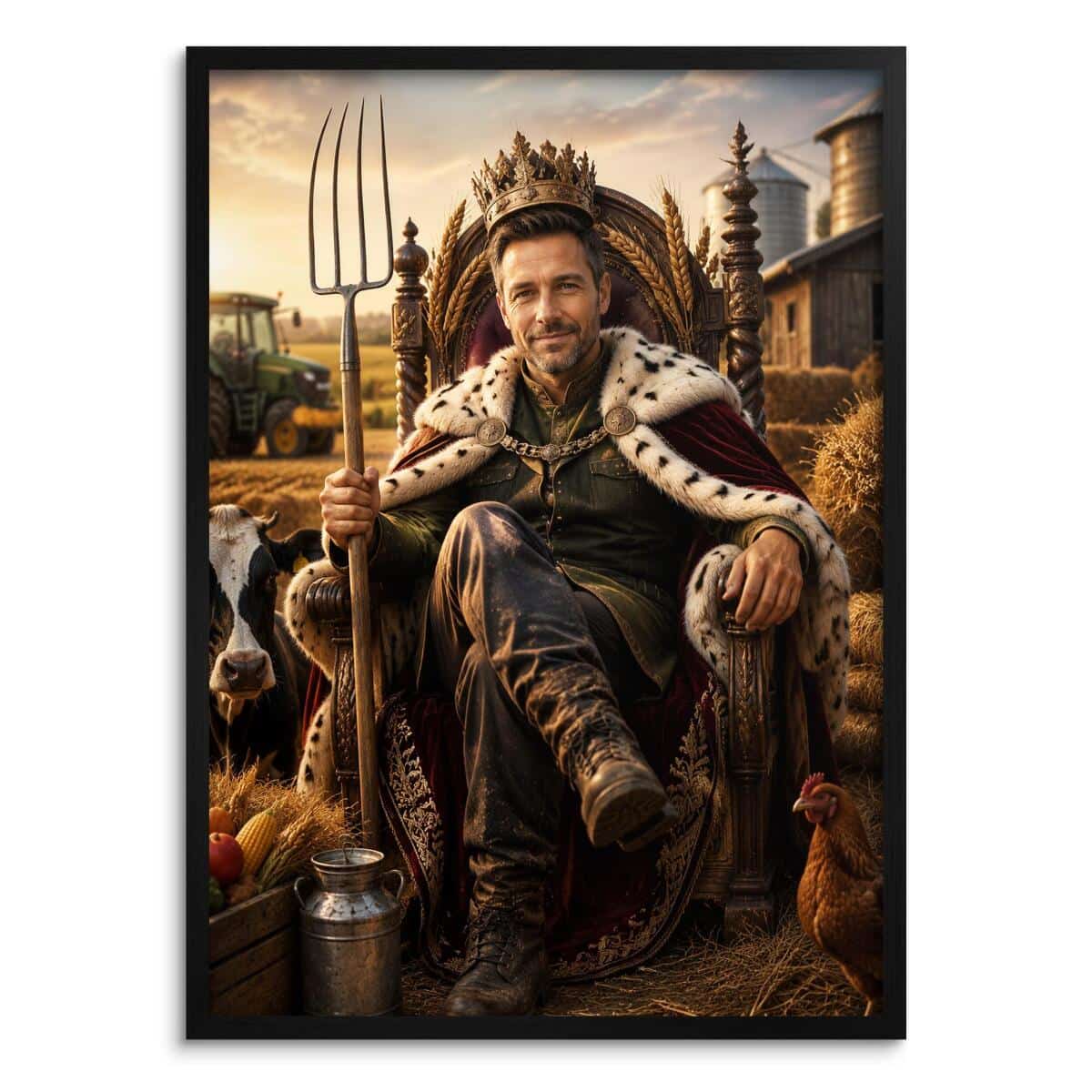 Personalizowany Plakat Król Rolnika na Jubileusz | Portret ze Zdjęcia 31497
