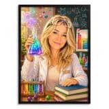 Personalizowany plakat dla nauczyciela chemii na Dzień Nauczyciela | Portret ze zdjęcia 31466 - miniaturka 1