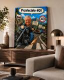 Karykatura z Twojego zdjęcia na 40 urodziny – Śmieszny portret motocyklisty | Prezent upominek 83051 - miniaturka 2