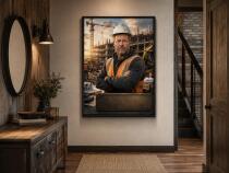 Profesjonalny Plakat ze Zdjęcia – Portret Budowlańca | Portret z Własnym Tekstem 31500 - miniaturka 4