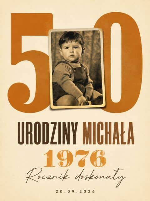 Tablica powitalna 50 urodziny mężczyzny | Plakat ze starym zdjęciem na pięćdziesiątkę 39038 - zdjęcie 5
