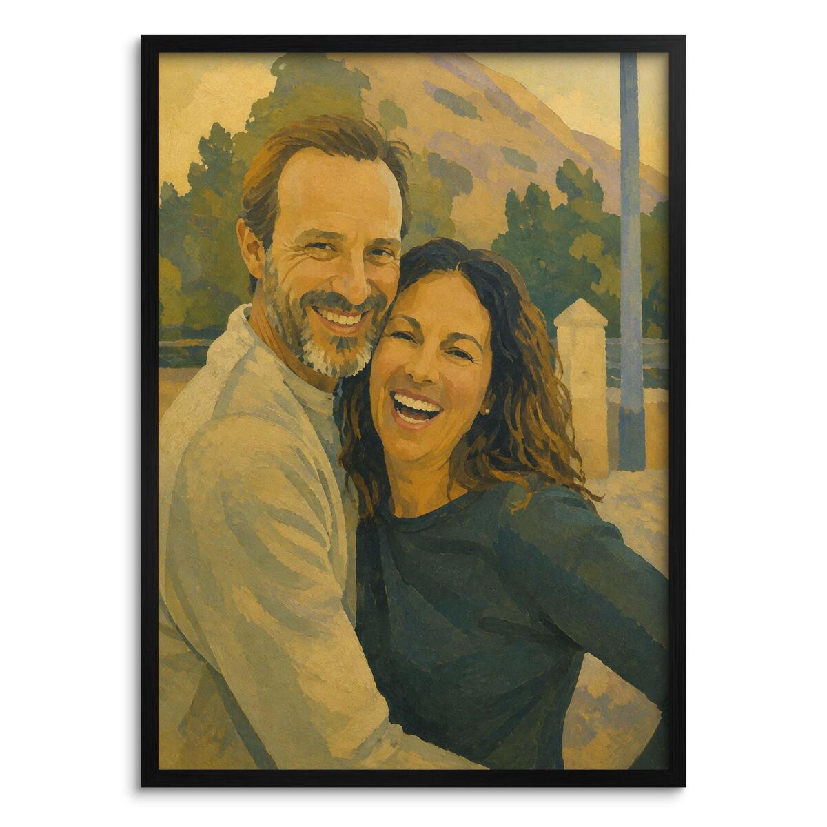 Personalizowany Portret Pary ze Zdjęcia | Stylowy Plakat Malarski 31388