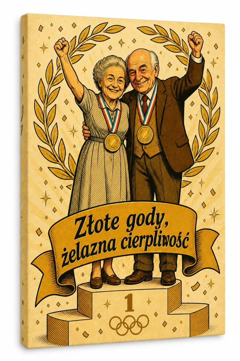Prezent na 50 rocznicę ślubu (Złote Gody) z Twojego zdjęcia – Pop-art retro 83020