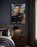 Humorystyczny Plakat ze Zdjęcia – Karykatura Policjanta | Prezent na Urodziny lub Imieniny 31507 - miniaturka 4