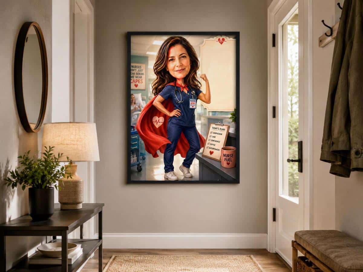 Humorystyczny Plakat ze Zdjęcia – Superpielęgniarka | Prezent z Własnym Tekstem 31503 - zdjęcie 3