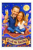Śmieszny Plakat na 15. Rocznicę Ślubu ze Zdjęcia — Bajkowa Karykatura Pary „15 lat | Kryształowe Gody 83088 - miniaturka 4