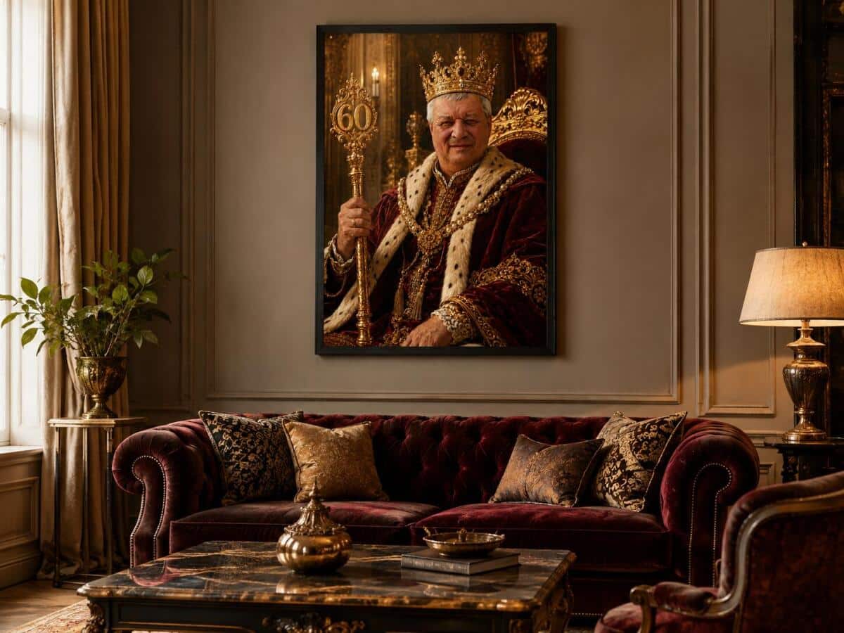 Personalizowany Plakat Król na 60 Urodziny | Portret ze Zdjęcia 31441 - zdjęcie 3