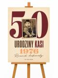 Tablica powitalna na 50 urodziny- zdjęciem z dzieciństwa, imię, data | Plakat Powitalny dla kobiety 39037 - miniaturka 4