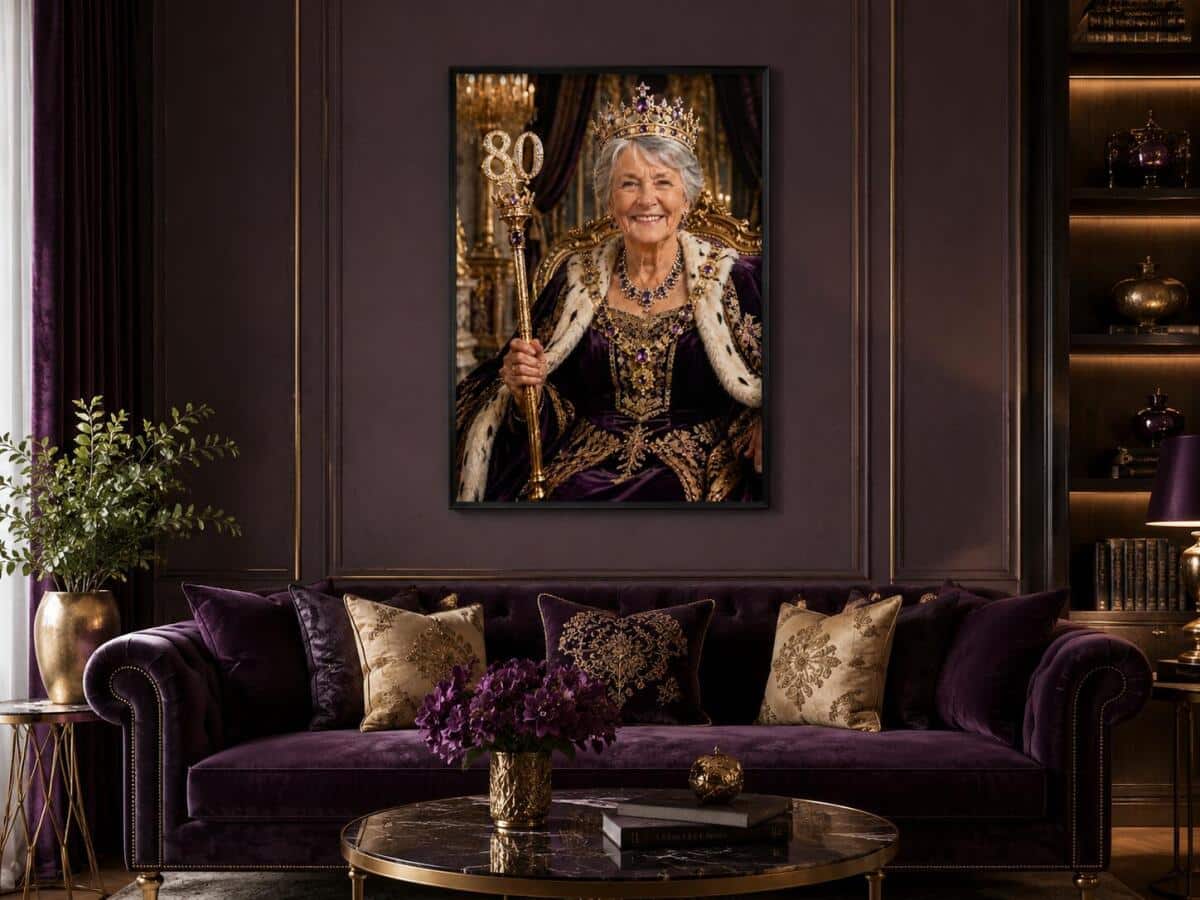 Personalizowany Plakat Królowa na 80 Urodziny | Portret ze Zdjęcia 31450 - zdjęcie 3