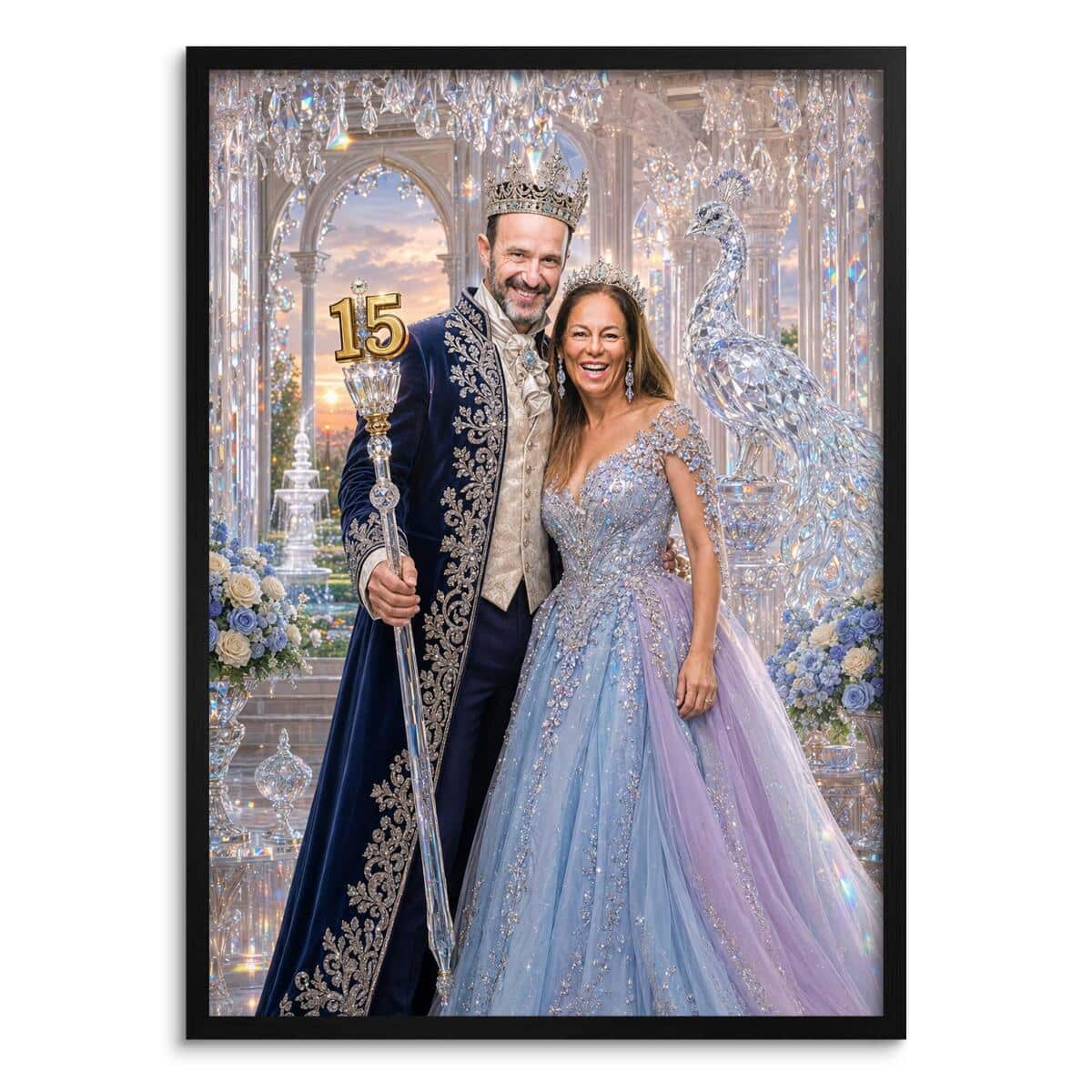 Elegancki Plakat Kryształowe Gody | Królewska Para na 15 Lat 31413
