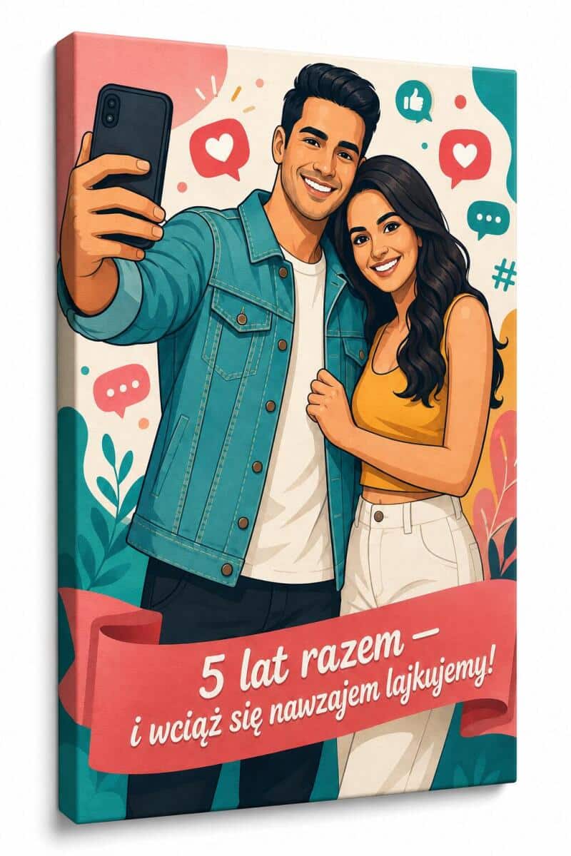 Prezent na 5 rocznicę ślubu (Drewniane Gody) – Portret z Twojego zdjęcia 83028