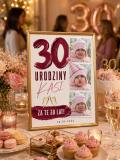 Tablica powitalna na 30 urodziny ze zdjęciem z dzieciństwa | Plakat powitalny dla kobiety 39033 - miniaturka 3