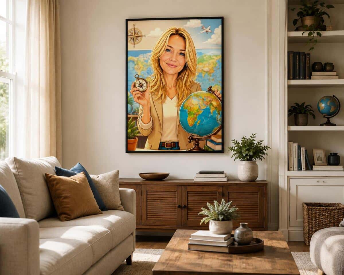 Personalizowany plakat dla nauczyciela geografii na Dzień Nauczyciela | Globus i kompas 31468 - zdjęcie 6