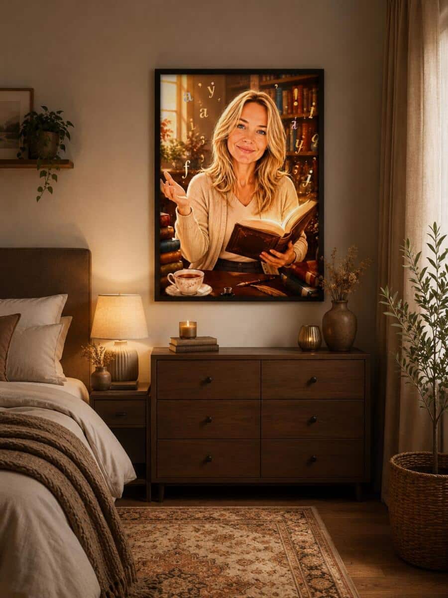 Personalizowany plakat dla nauczyciela języka polskiego na Dzień Nauczyciela | Literacki portret ze zdjęcia 31475 - zdjęcie 3