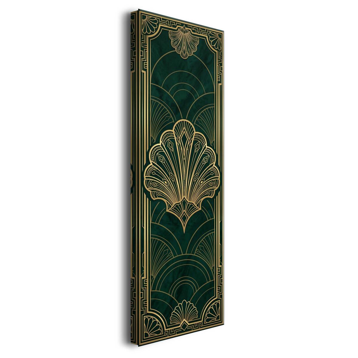 Modern Classic Obraz- Złote Art Deco na Zieleni | Prezent do Domu 31263 - zdjęcie 2