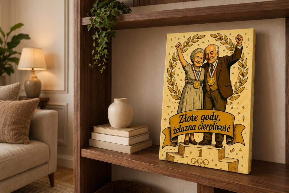 Prezent na 50 rocznicę ślubu (Złote Gody) z Twojego zdjęcia – Pop-art retro 83020 - zdjęcie 3