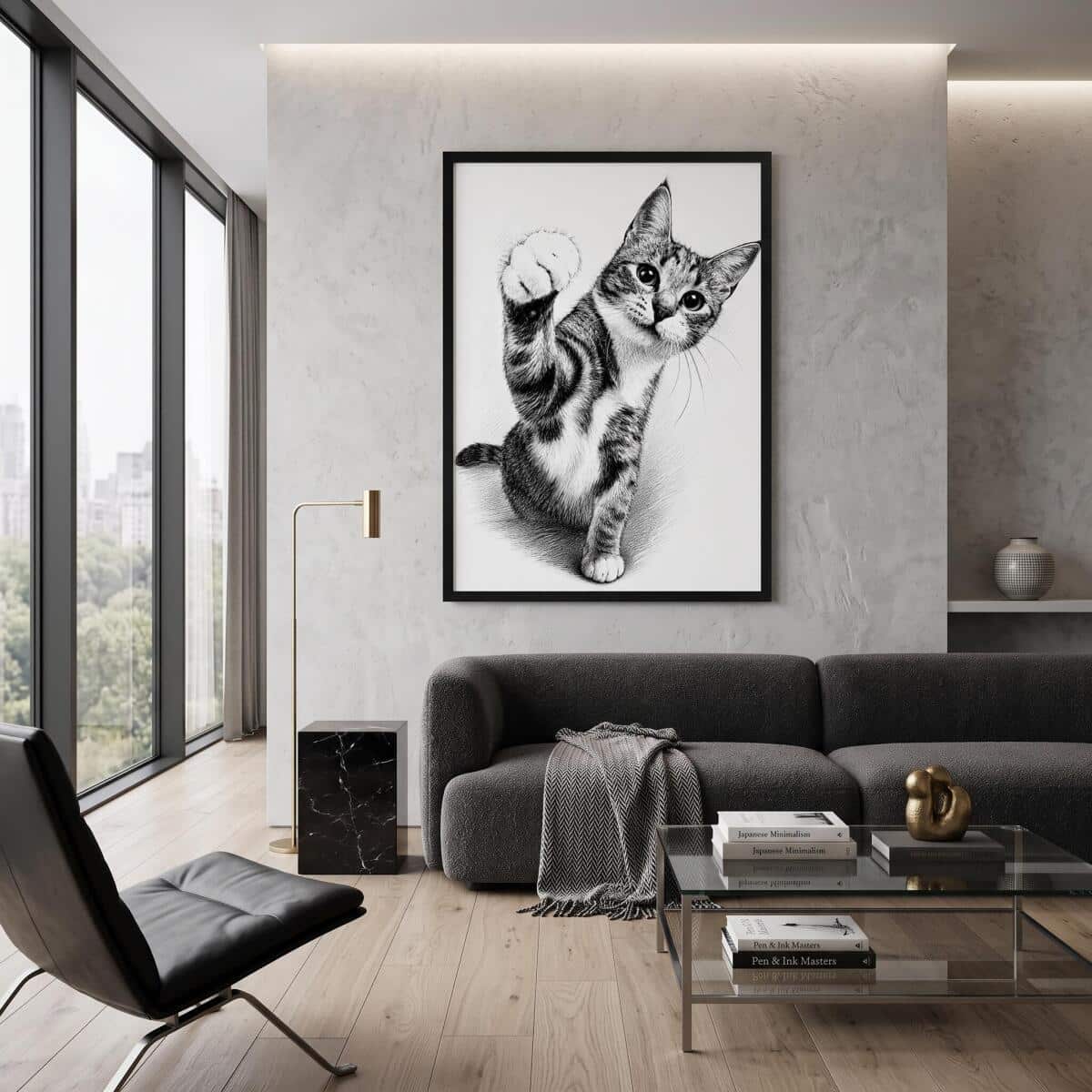 Plakat Personalizowany Szkic Kota | Rysunek ze Zdjęcia Pupila na Ścianę 31386 - zdjęcie 3