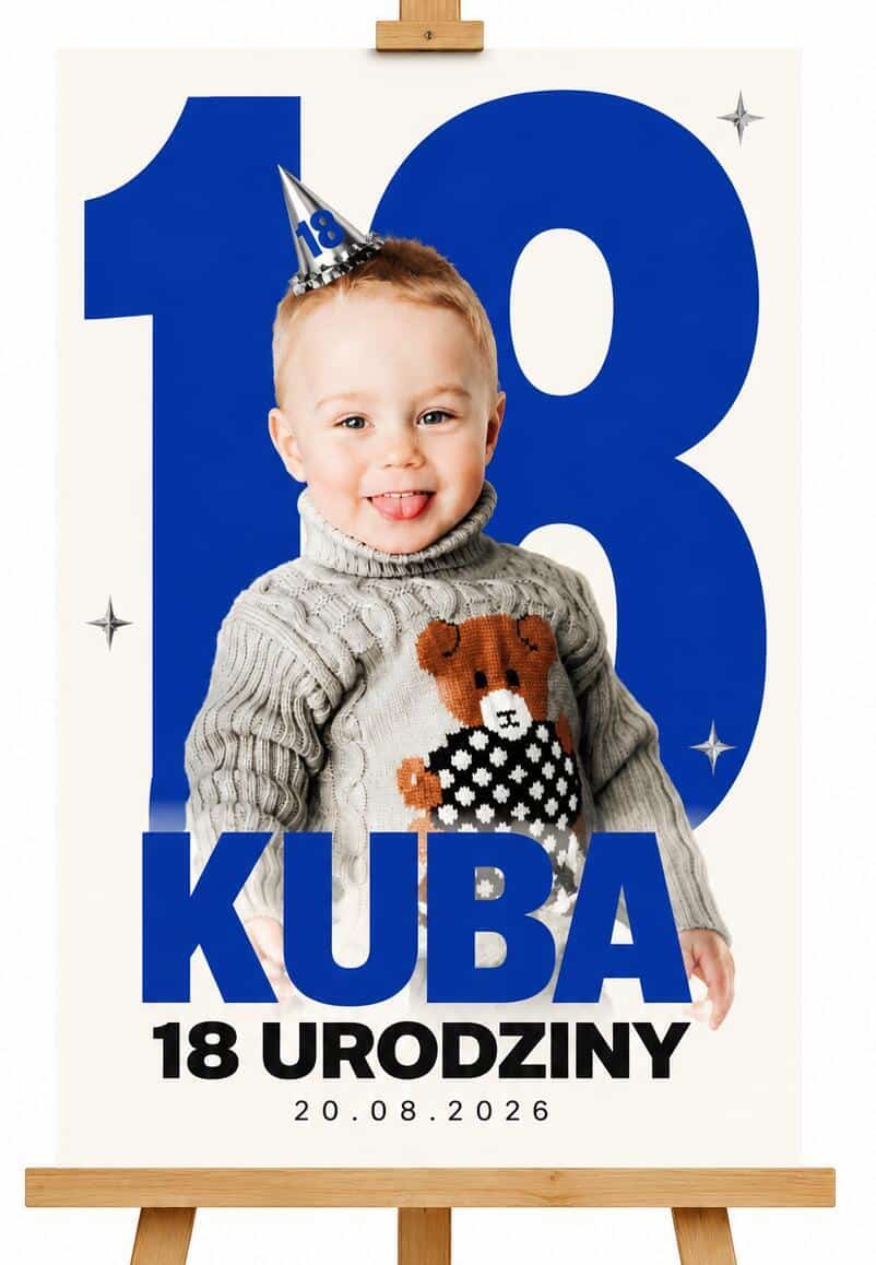 Tablica Powitalna na 18. Urodziny ze Zdjęciem | Personalizowana Tablica na osiemnastkę 39019